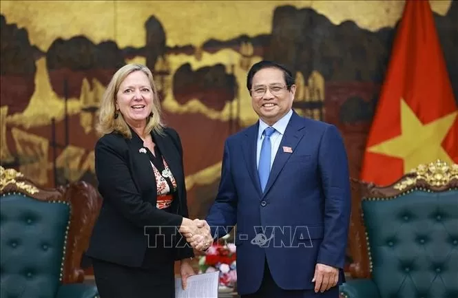 Thủ tướng Phạm Minh Ch&iacute;nh tiếp b&agrave; Mariam J. Sherman, Gi&aacute;m đốc Quốc gia Ng&acirc;n h&agrave;ng Thế giới khu vực Việt Nam, L&agrave;o, Campuchia. 