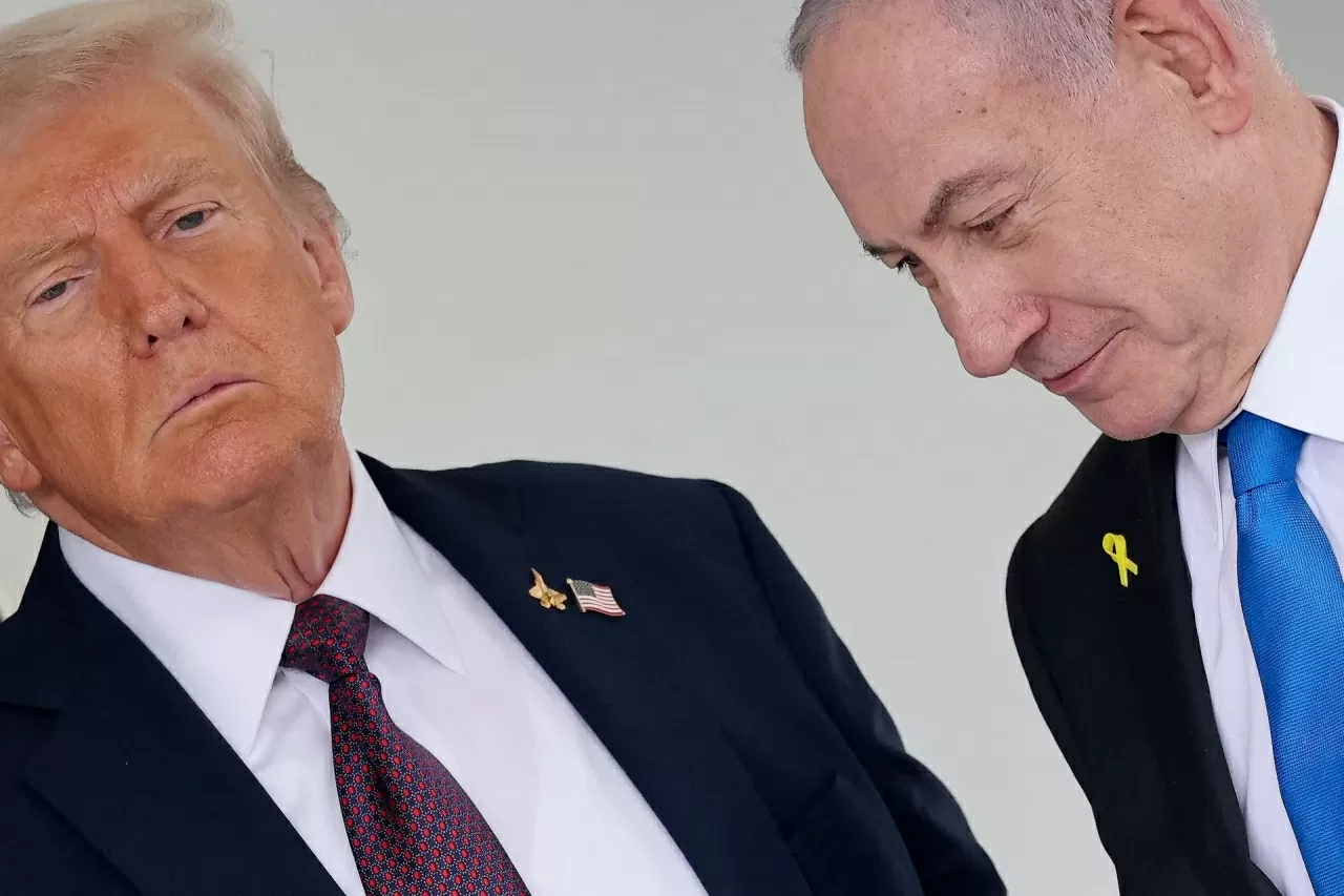 Tổng thống Mỹ Donald Trump chào đón Thủ tướng Israel Benjamin Netanyahu tại Nhà Trắng ở Washington, ngày 29/9. (Nguồn: CNN) 
