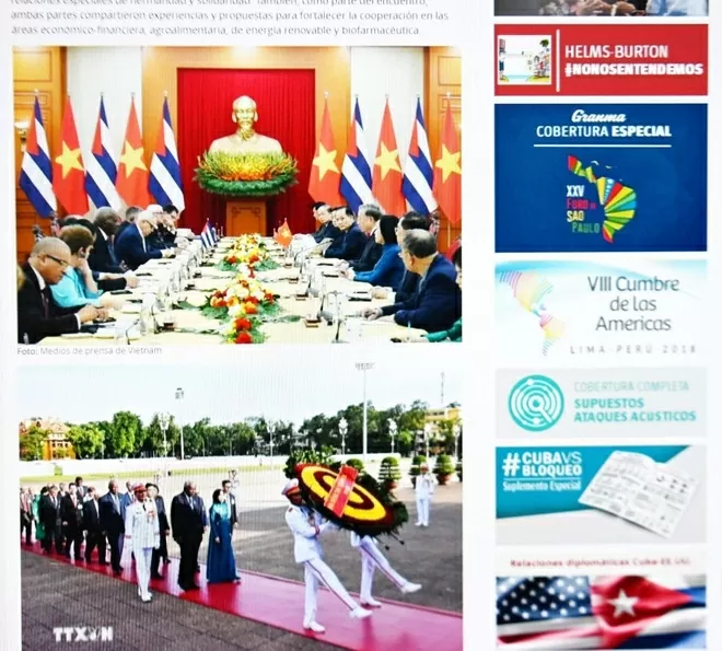 Truyền thông Cuba nêu bật tầm quan trọng của chuyến thăm Việt Nam của Chủ tịch Quốc hội Cuba Truyền thông Cuba nêu bật tầm quan trọng của chuyến thăm Việt Nam của Chủ tịch Quốc hội Cuba