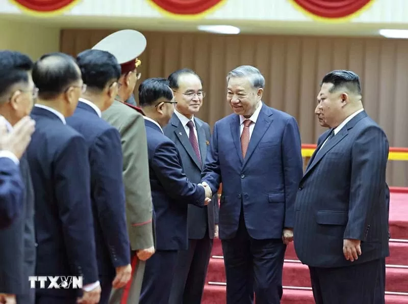 Lễ đón Tổng Bí thư Tô Lâm thăm cấp Nhà nước Cộng hòa Dân chủ Nhân dân Triều Tiên
