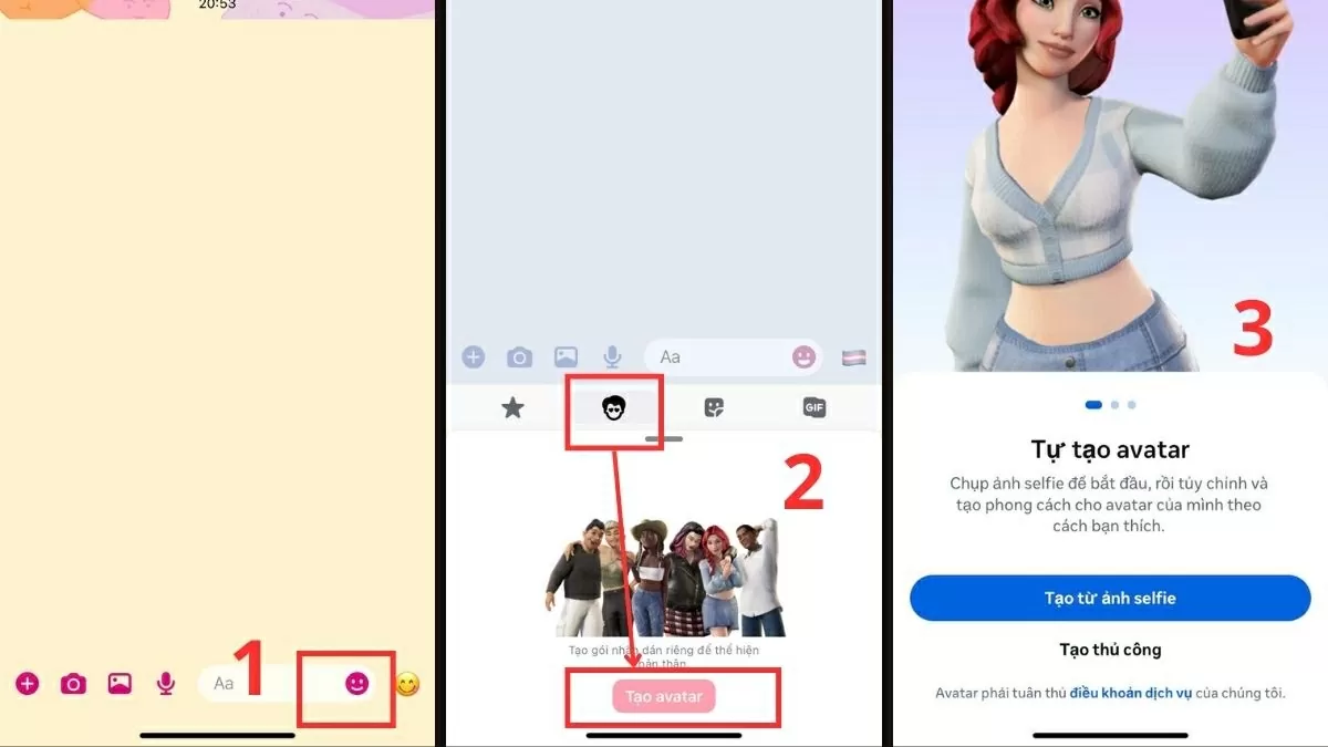 Tạo avatar Facebook trên Messenger.