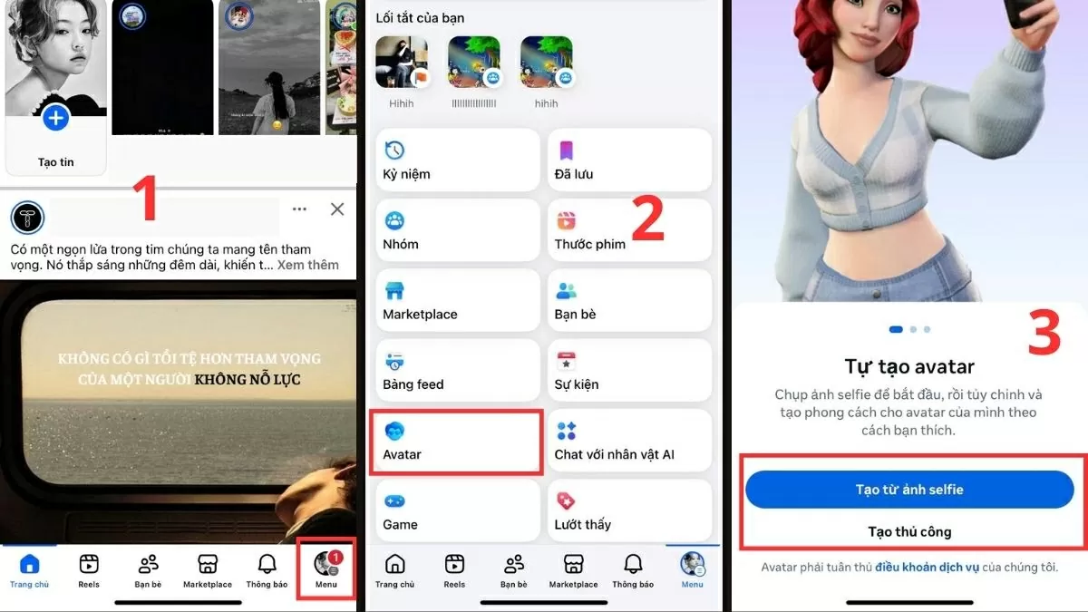 Tạo avatar ngay trên ứng dụng Facebook.