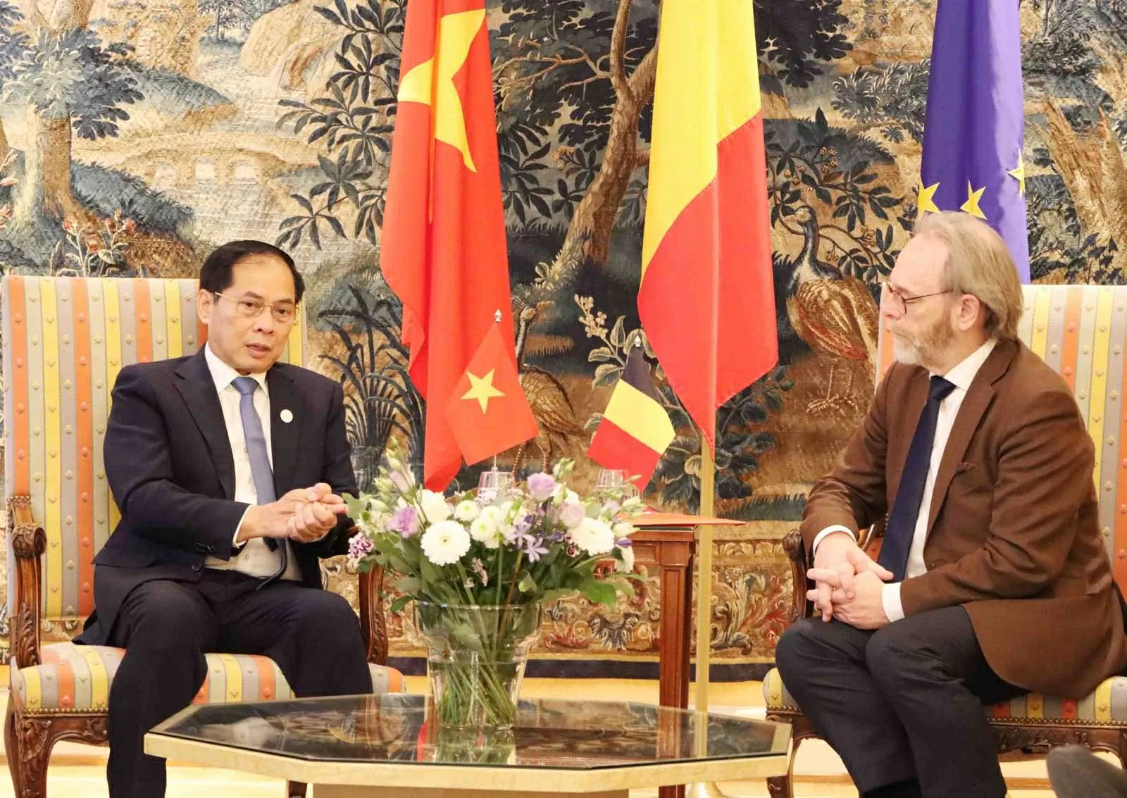 Phó Thủ tướng Bùi Thanh Sơn gặp Chủ tịch Hạ viện Liên bang Bỉ