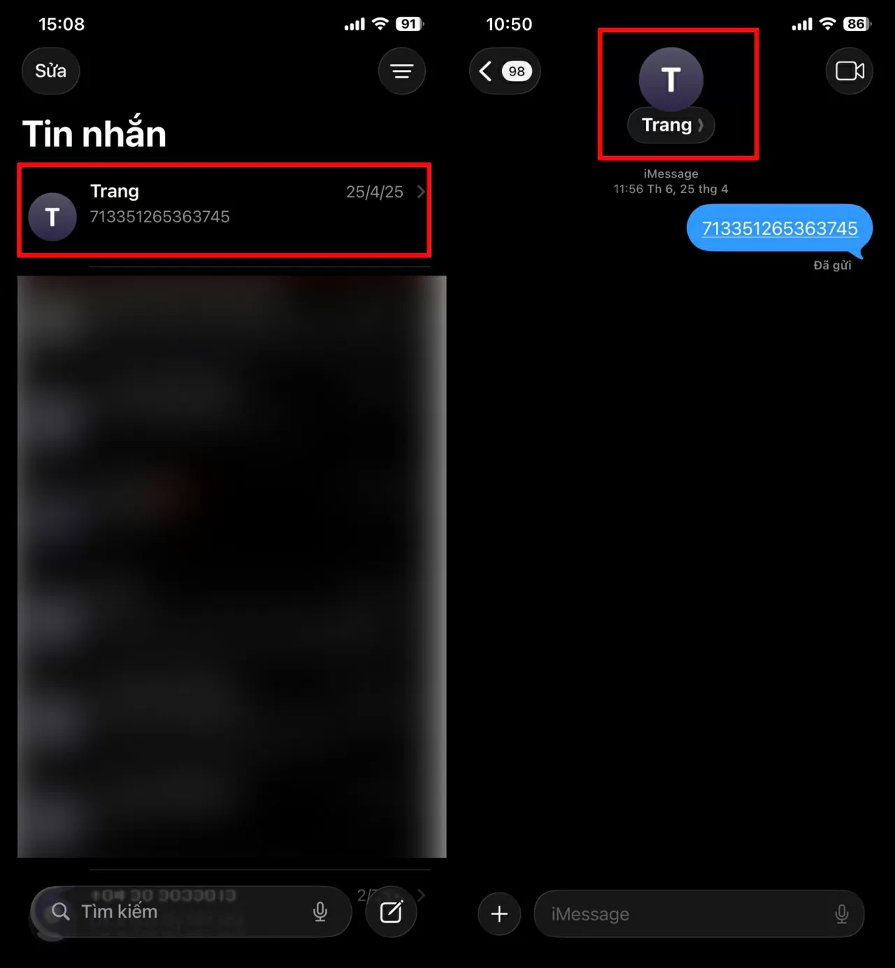 Tiếp theo, mở ứng dụng iMessage.