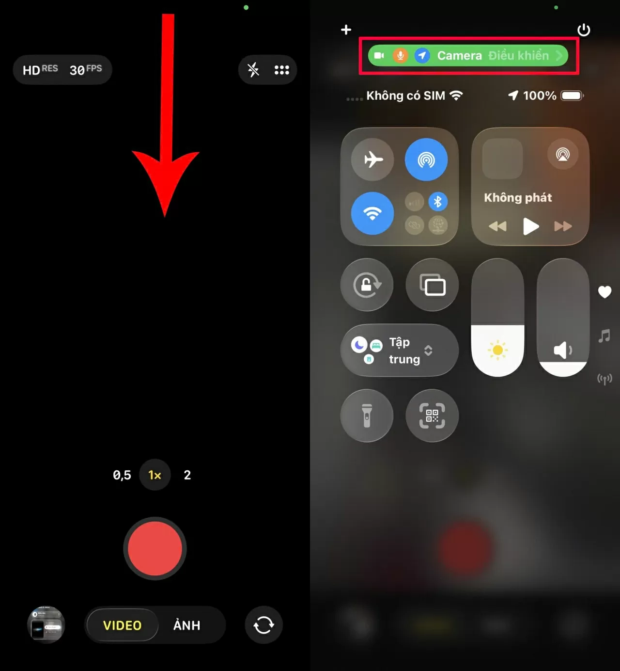 Khi AirPods đã kết nối thành công, hãy mở ứng dụng Camera.