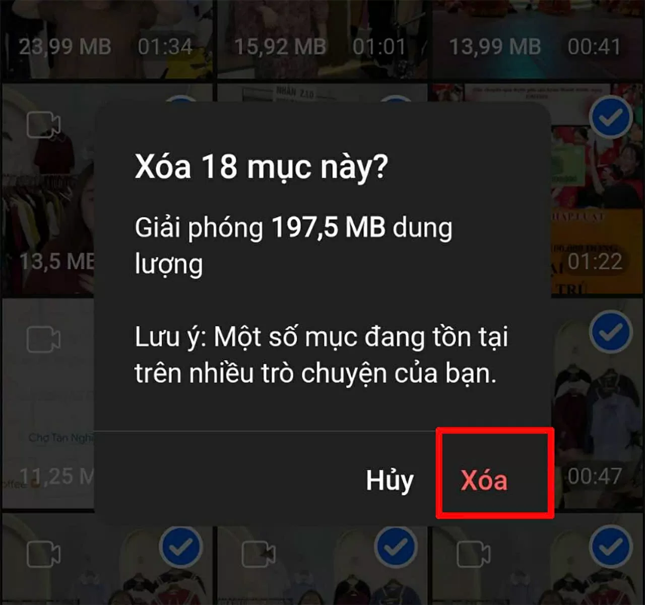 Xác nhận xóa dữ liệu. Xác nhận xóa dữ liệu.