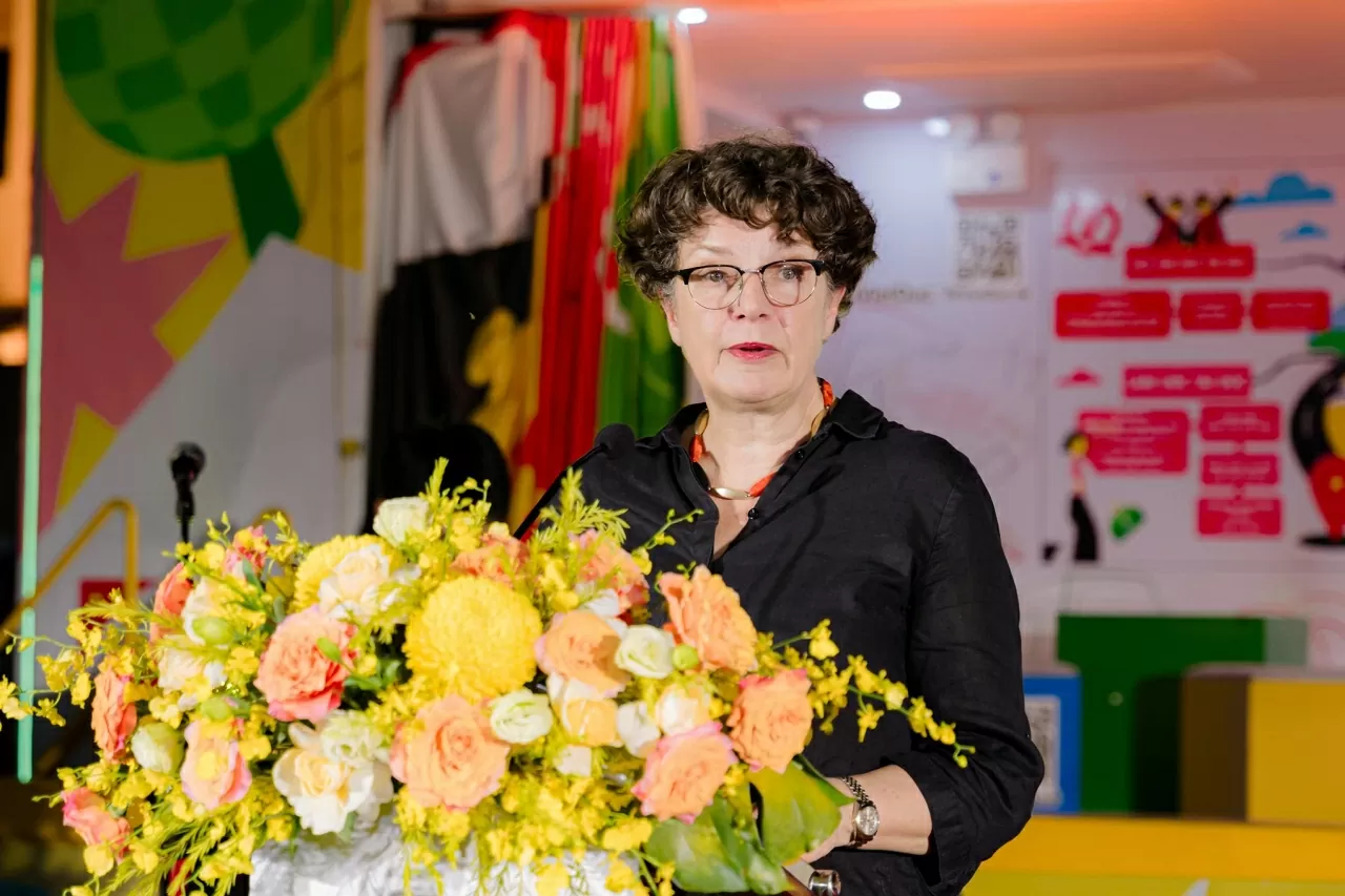 Helga Margarete Barth, Đại sứ Cộng hòa Liên bang Đức tại Việt Nam phát biểu khai mạc buổi Lễ. (Ảnh: Thành Long)