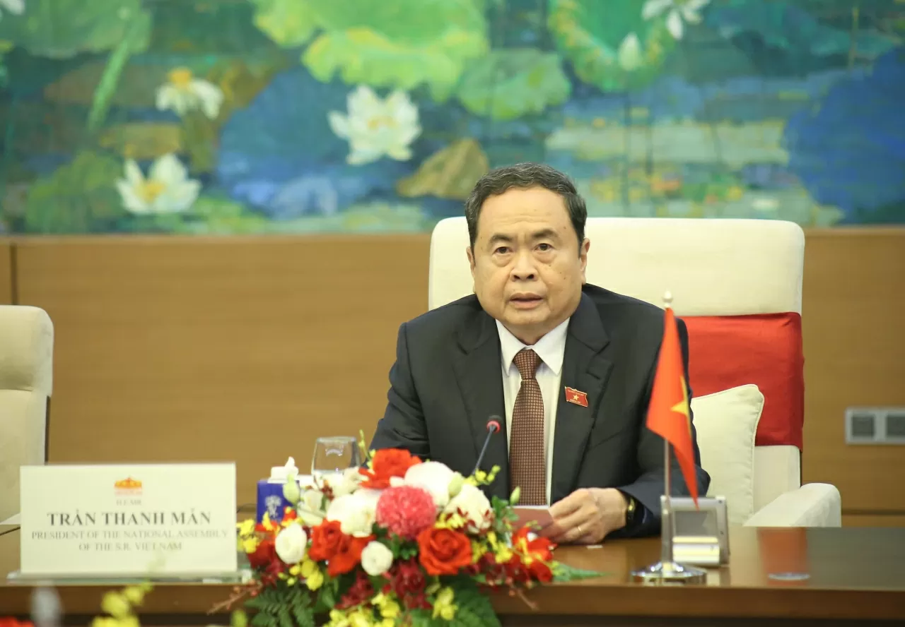 Chủ tịch Quốc hội Trần Thanh Mẫn phát biểu tại Hội đàm. (Ảnh: Thành Long) Chủ tịch Quốc hội Trần Thanh Mẫn phát biểu tại Hội đàm. (Ảnh: Thành Long)