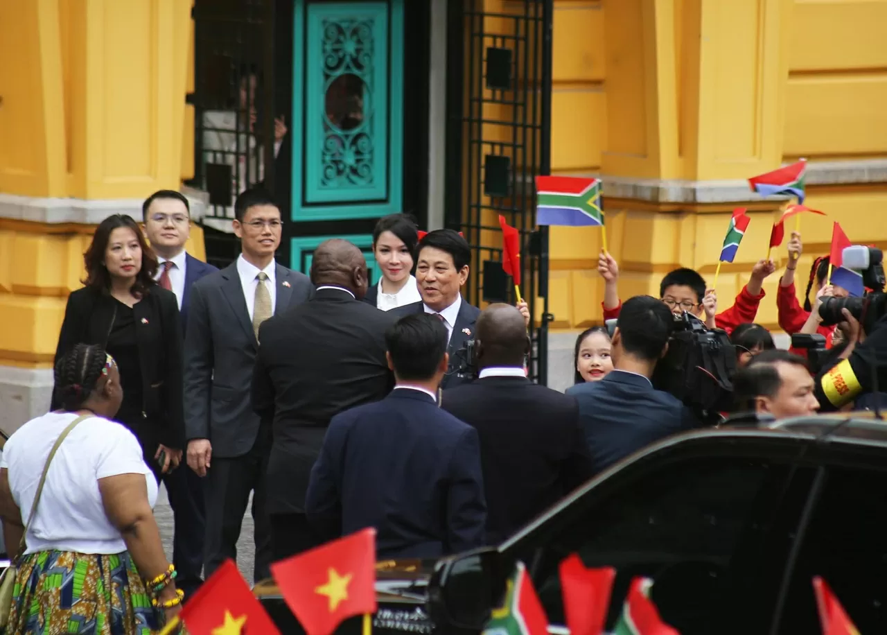 Đây là chuyến thăm đầu tiên của một tổng thống Nam Phi đến Việt Nam sau gần 20 năm. (Ảnh: Thành Long)
