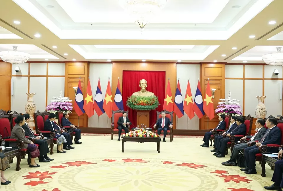 Tổng Bí thư Tô Lâm tiếp Tổng Bí thư, Chủ tịch nước Lào Thongloun Sisoulith Tổng Bí thư Tô Lâm tiếp Tổng Bí thư, Chủ tịch nước Lào Thongloun Sisoulith