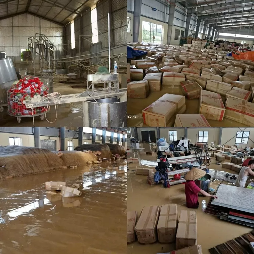 Xưởng miến của Hợp tác xã Việt Cường ngập hoàn toàn trong nước lũ. Xưởng miến của Hợp tác xã Việt Cường ngập hoàn toàn trong nước lũ.