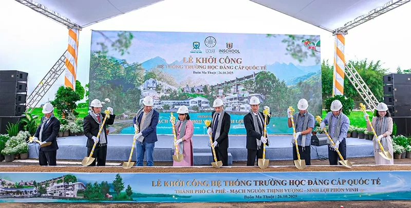 Trung Nguyên Legend khởi công hệ thống trường tiểu học tiêu chuẩn quốc tế tại Thành phố Cà phê Trung Nguyên Legend khởi công hệ thống trường tiểu học tiêu chuẩn quốc tế tại Thành phố Cà phê