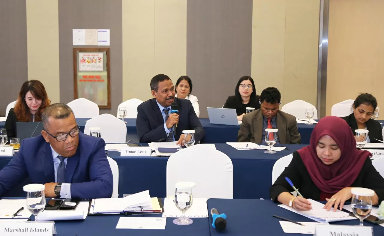 Đại sứ Timor Leste tại Việt Nam João Pereira đóng góp ý kiến tại Hội nghị. (Ảnh: Thành Long)