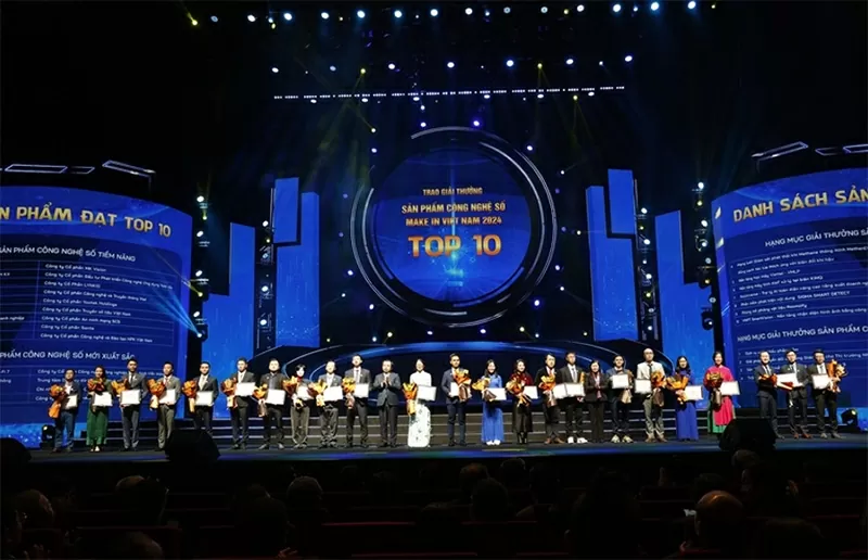Lễ trao giải thưởng sản phẩm công nghệ số Make in Việt Nam 2024 tôn vinh các sản phẩm công nghệ số xuất sắc (Nguồn: Internet) Lễ trao giải thưởng sản phẩm công nghệ số Make in Việt Nam 2024 tôn vinh các sản phẩm công nghệ số xuất sắc (Nguồn: Internet)