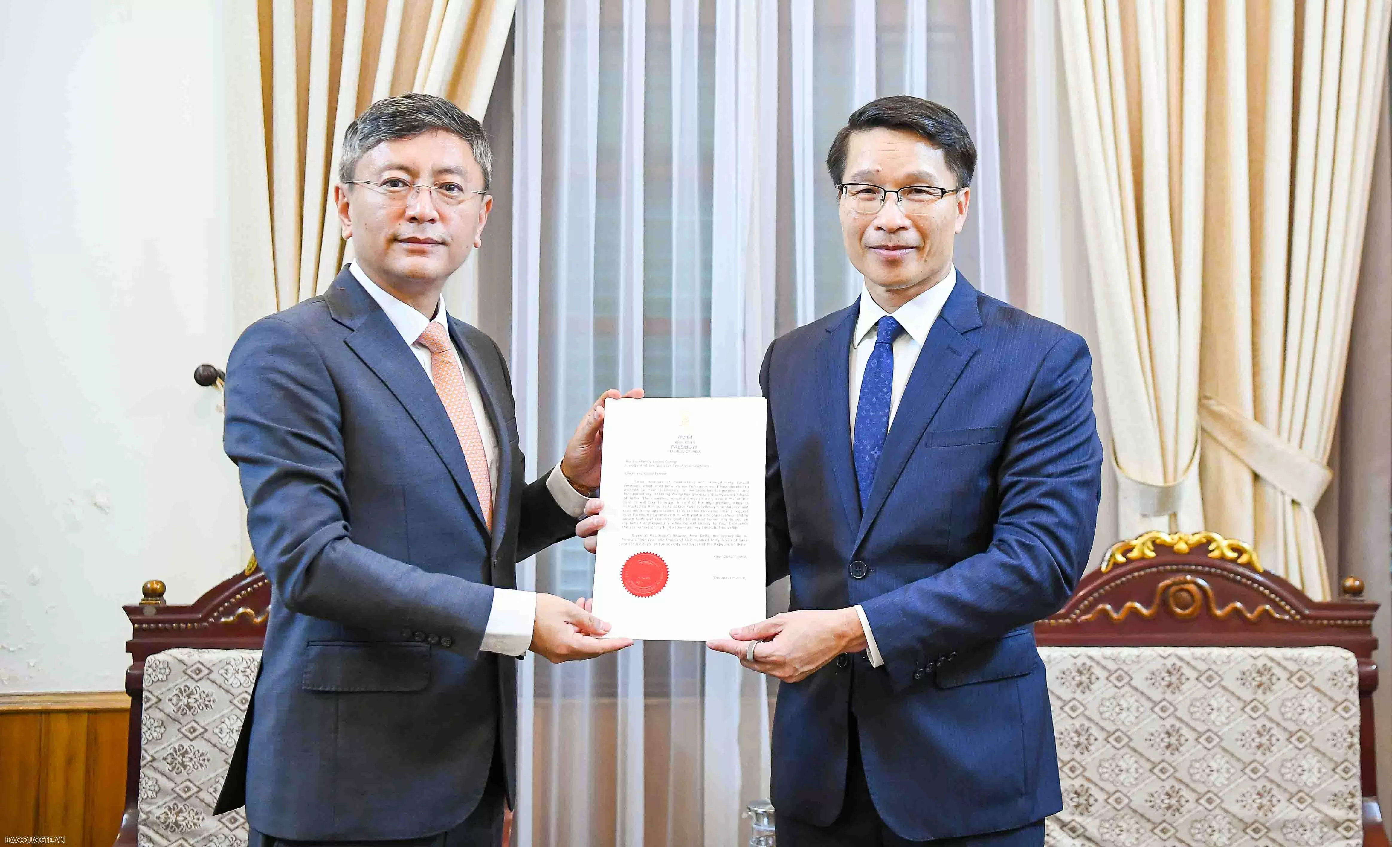 MOFA receives copy of Credentials appointing Indian Ambassador to Vietnam Tshering W. Sherpa MOFA receives copy of Credentials appointing Indian Ambassador to Vietnam Tshering W. Sherpa