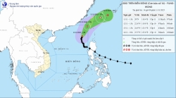 Bão số 14 suy yếu dần, sắp thành áp thấp nhiệt đới trên vùng biển phía Đông Bắc của Đài Loan (Trung Quốc)