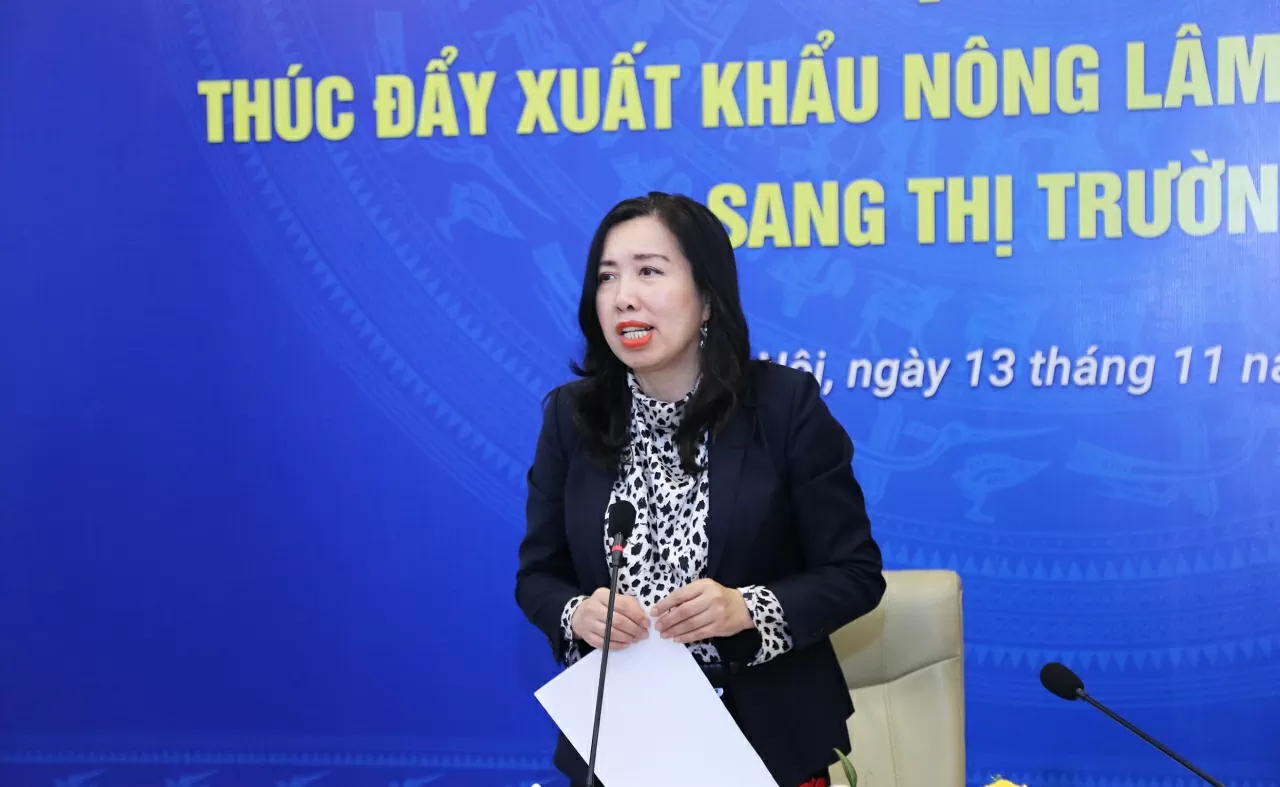 Thứ trưởng Bộ Ngoại giao Lê Thị Thu Hằng phát biểu tại Hội thảo. (Ảnh: Thành Long)