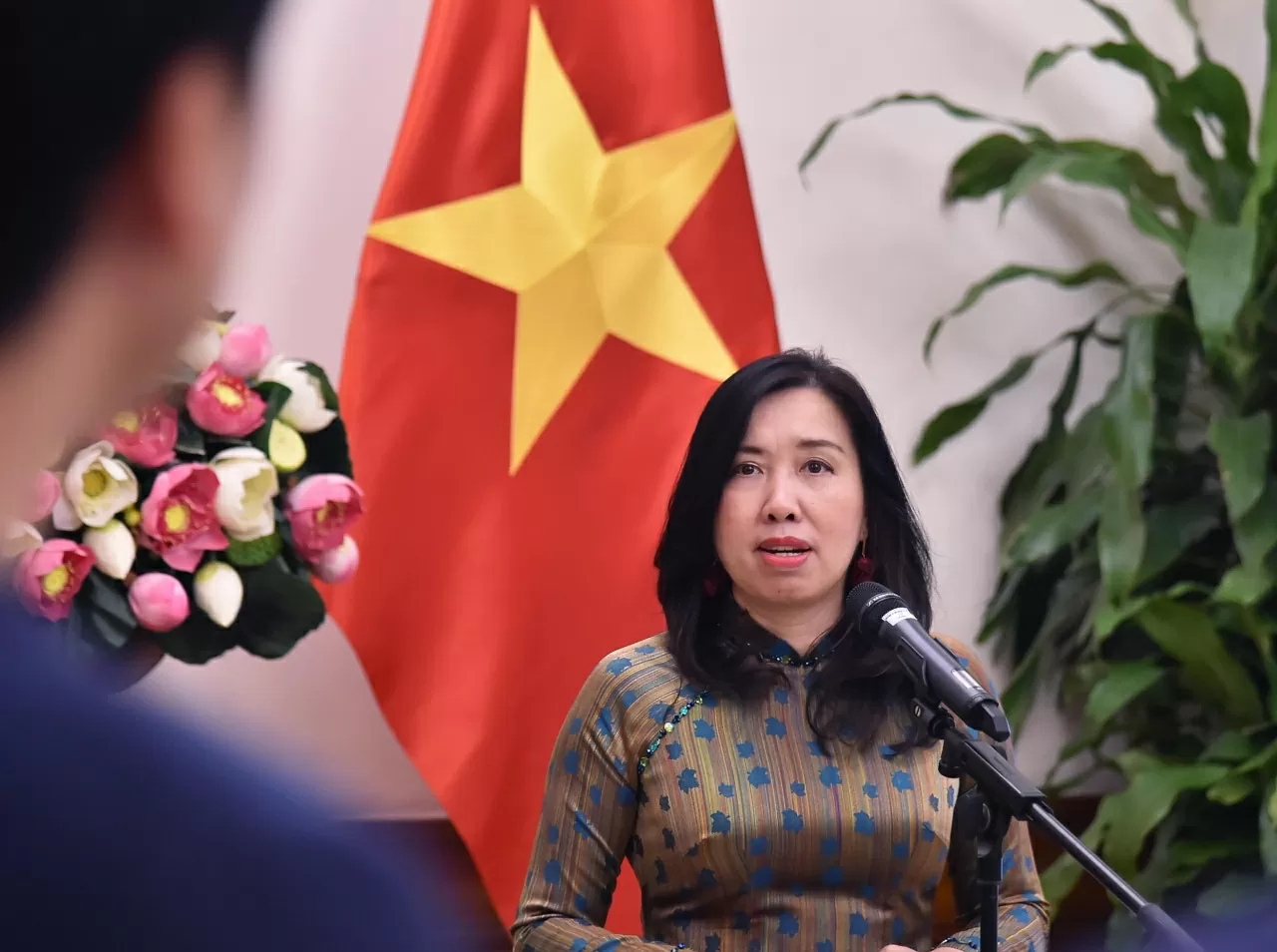Thứ trưởng Lê Thị Thu Hằng phát biểu tại buổi lễ. (Ảnh: Thành Long)