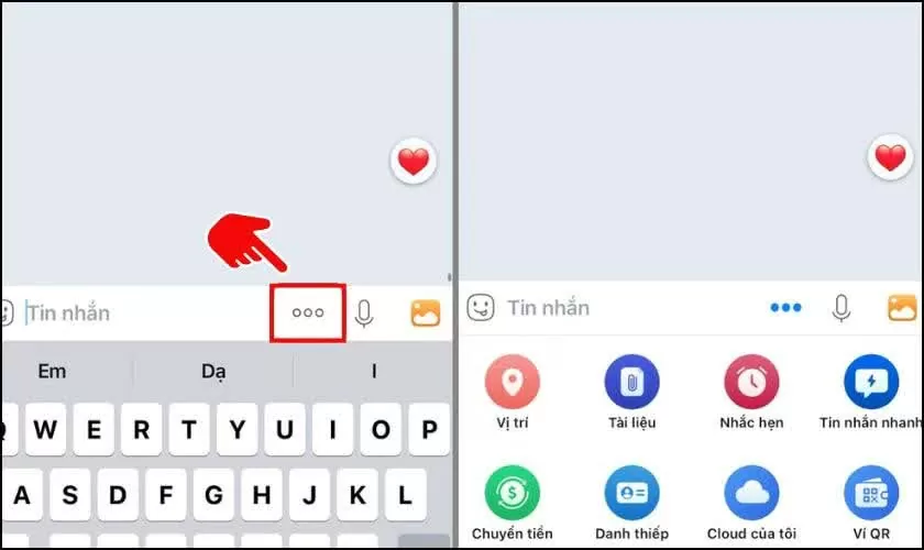 Nhấn biểu tượng 3 chấm.