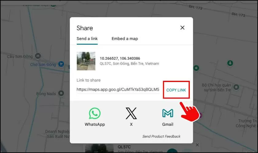 Nhấn Copy link để sao chép đường link vị trí hiện tại của bạn.
