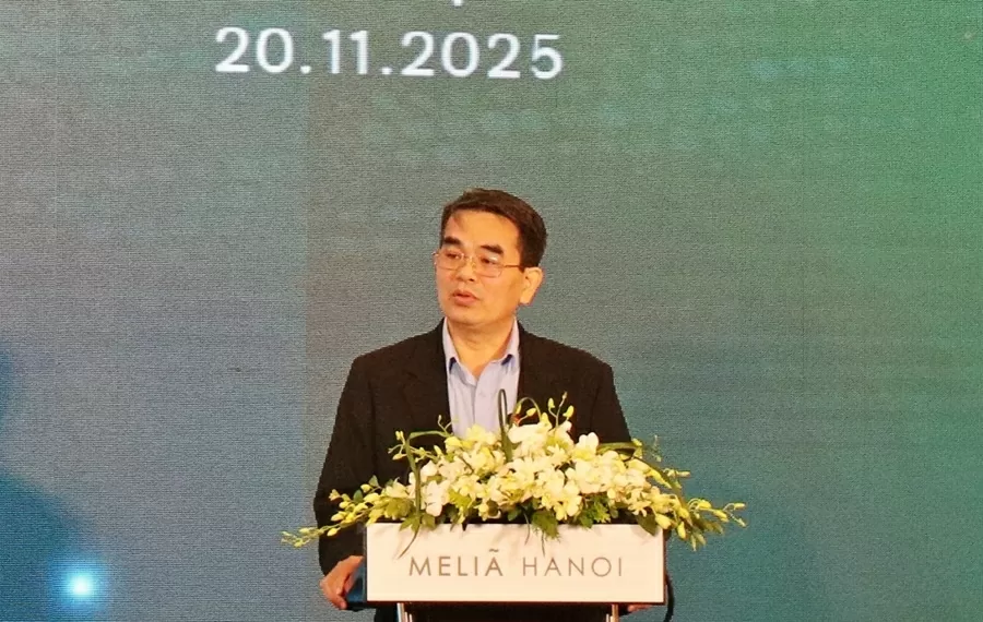 TS. Lê Quang Thuận - Trưởng Ban Phát triển doanh nghiệp và Môi trường kinh doanh, Viện Chiến lược và Chính sách Kinh tế - Tài chính (Bộ Tài chính) phát biểu tại sự kiện.