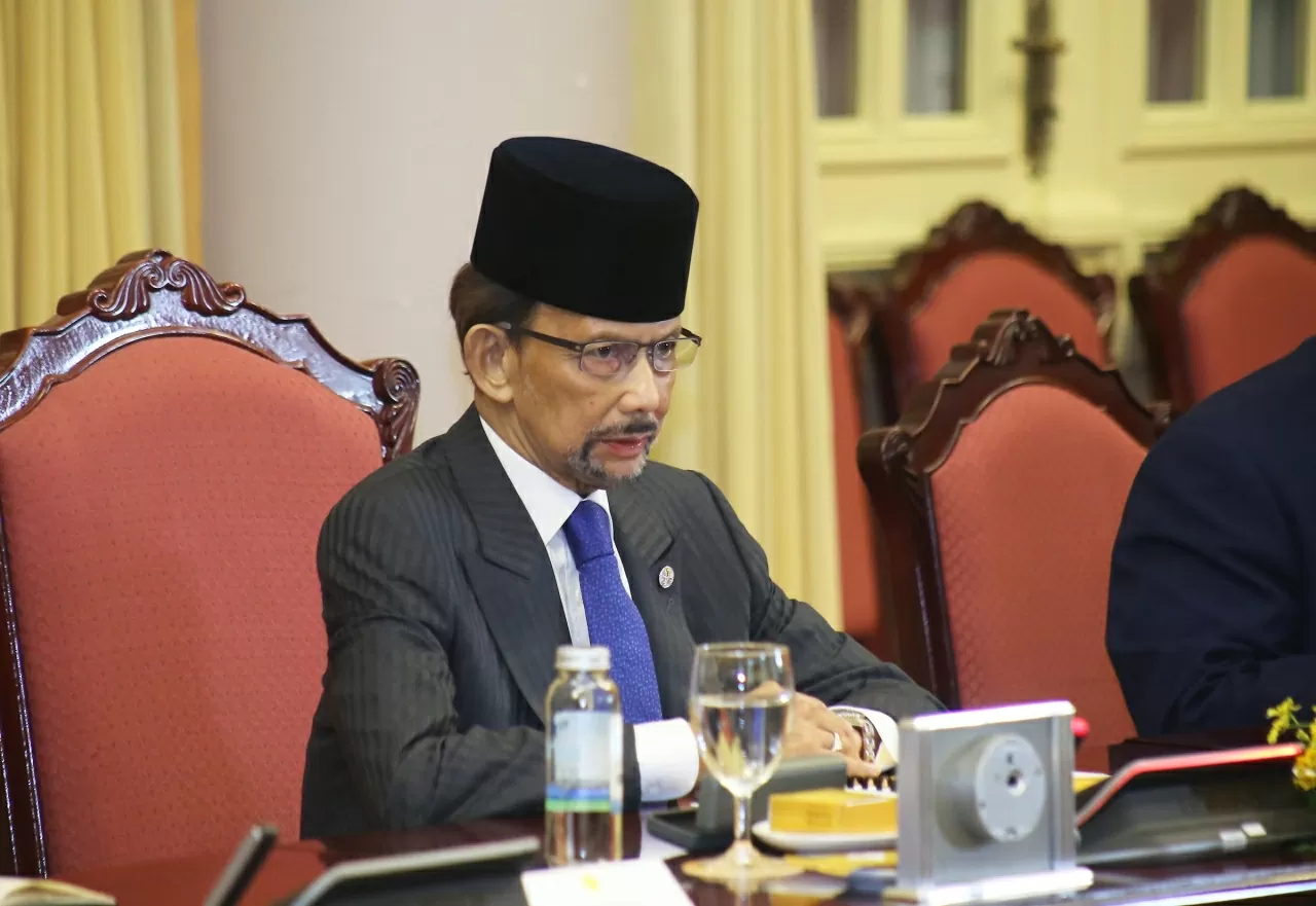 Quốc vương Brunei Darussalam Haji Hassanal Bolkiah phát biểu tại Hội đàm (Ảnh: Thành Long)
