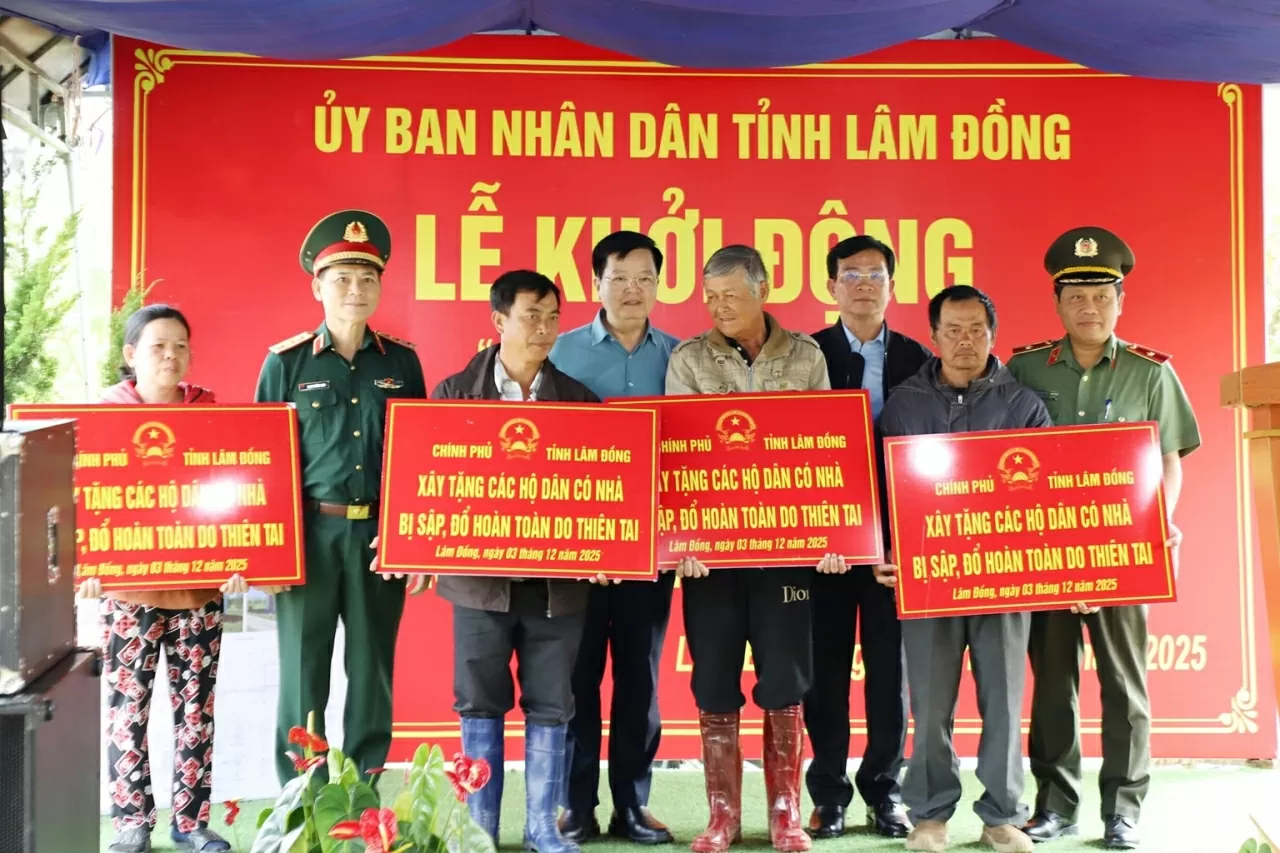 UBND tỉnh Lâm Đồng tổ chức Lễ khởi động Chiến dịch Quang Trung: Xây dựng, sửa chữa nhà ở cho các hộ gia đình chịu thiệt hại bởi thiên tai