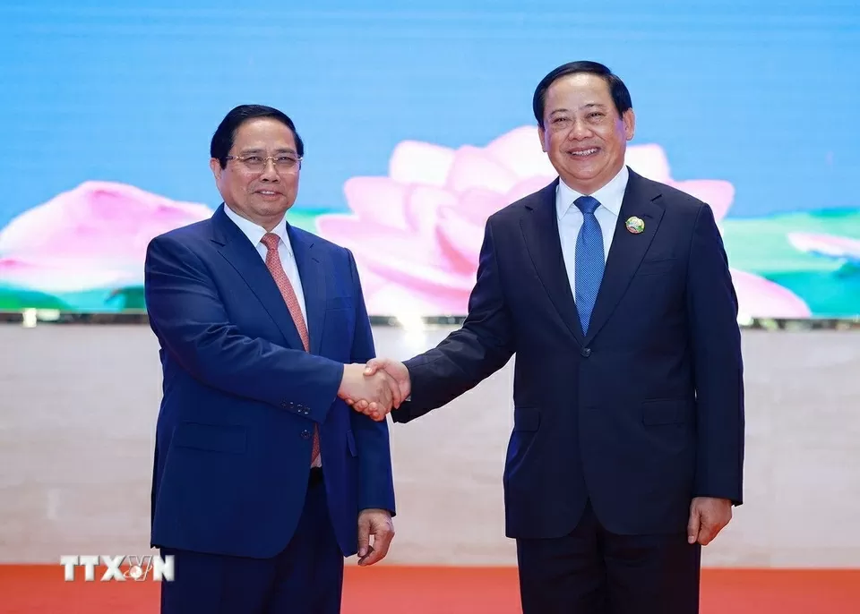 Thủ tướng Phạm Minh Chính và Thủ tướng Lào Sonexay Siphandone đồng chủ trì Kỳ họp lần thứ 48 Uỷ ban Liên chính phủ Việt Nam-Lào