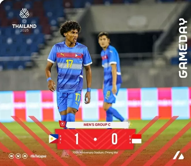 U22 Philippines giành tấm vé bán kết đầu tiên của môn bóng đá nam SEA Games 33. (Nguồn: X)