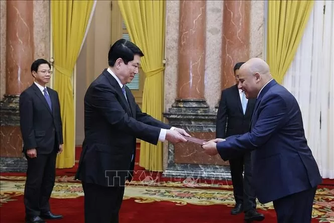 Chủ tịch nước Lương Cường tiếp đại sứ các nước trình Quốc thư