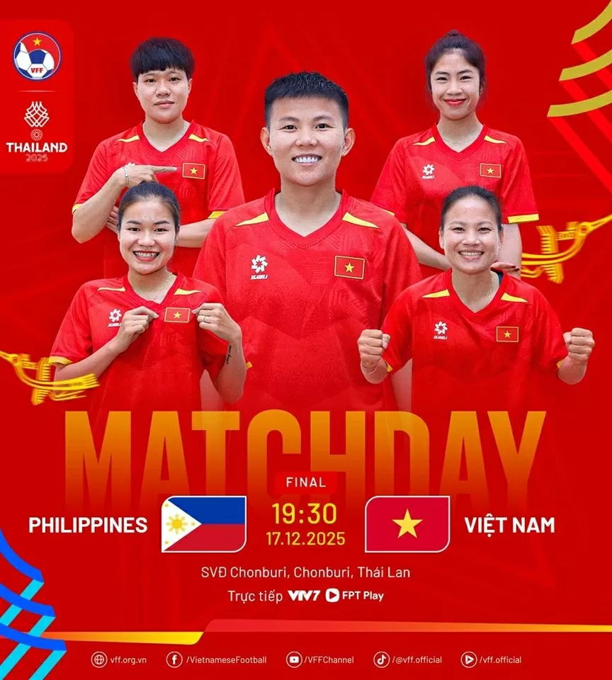 Chung kết bóng đá nữ SEA Games 33: Xem trực tiếp nữ Việt Nam và nữ Philippines trên kênh nào