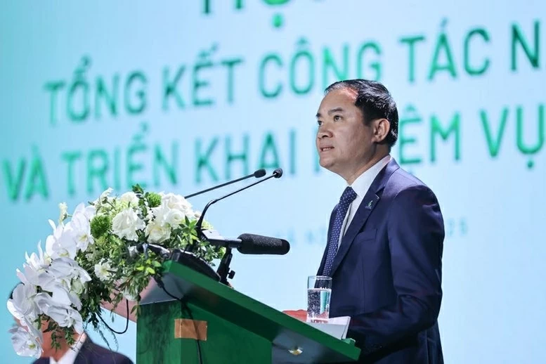 Tân Chủ tịch Petrovietnam Lê Ngọc Sơn phát biểu. (Ảnh: Nhật Bắc) Tân Chủ tịch Petrovietnam Lê Ngọc Sơn phát biểu. (Ảnh: Nhật Bắc)