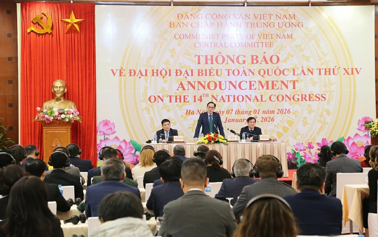 Toàn cảnh buổi Thông báo về Đại hội đại biểu toàn quốc Đảng Cộng sản Việt Nam lần thứ XIV. (Ảnh: Thành Long) Toàn cảnh buổi Thông báo về Đại hội đại biểu toàn quốc Đảng Cộng sản Việt Nam lần thứ XIV. (Ảnh: Thành Long)