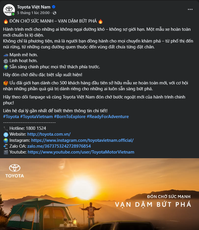 Chương trình ưu đãi dành cho khách đặt mua sớm Toyota Hilux 2026.
