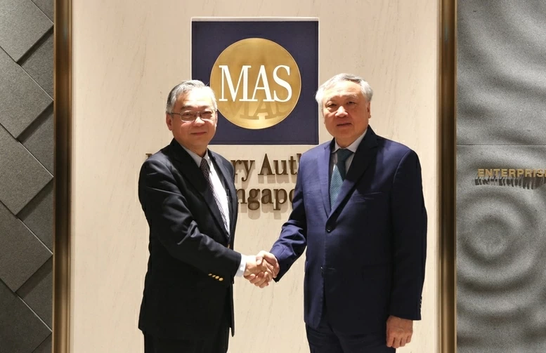 Phó Thủ tướng Thường trực Chính phủ Nguyễn Hòa Bình hội kiến Phó Thủ tướng Singapore Gan Kim Yong