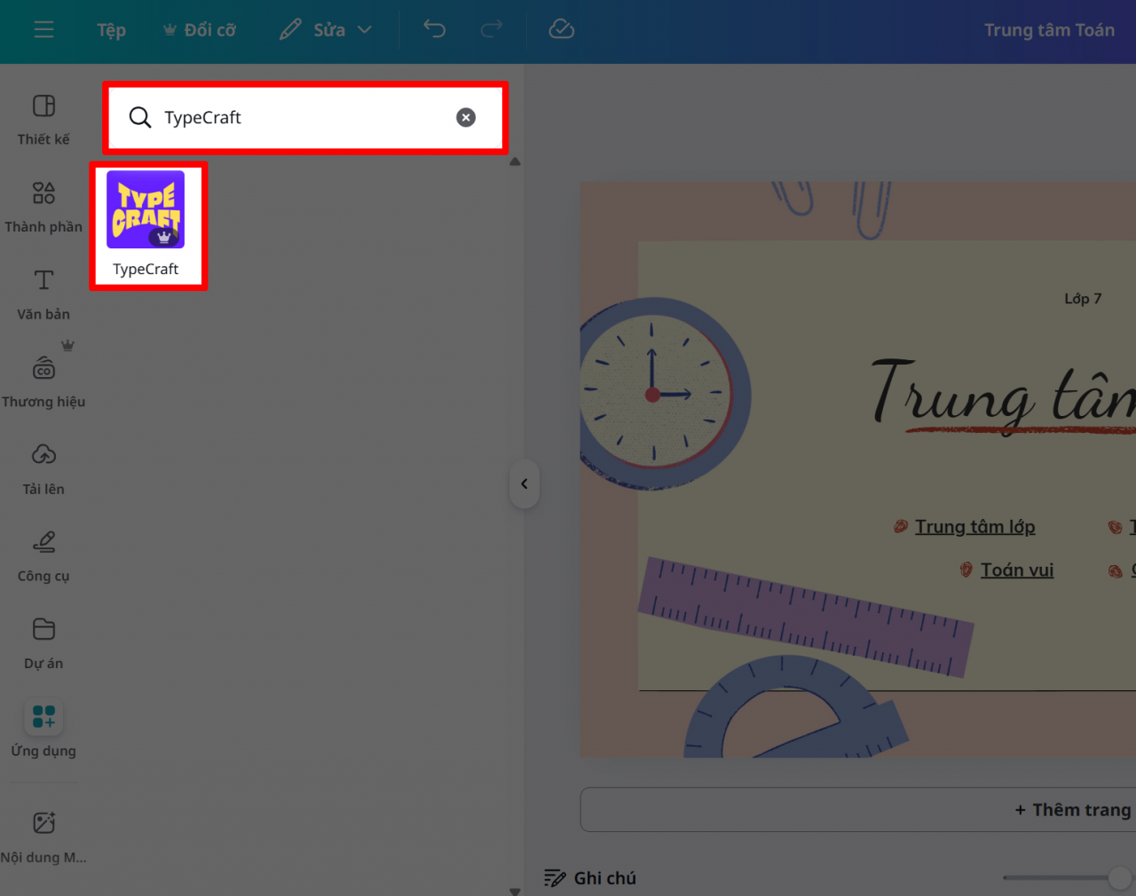 Tại ô tìm kiếm, nhập từ khóa TypeCraft. Tại ô tìm kiếm, nhập từ khóa TypeCraft.