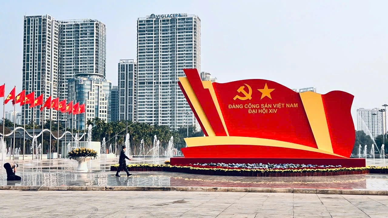 Trung tâm Hội nghị Quốc gia trước ngày khai mạc Đại hội XIV của Đảng