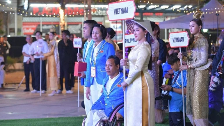 Đoàn Việt Nam tham dự Đại hội Thể thao người khuyết tật Đông Nam Á lần thứ 13. (Nguồn: Nhandan)