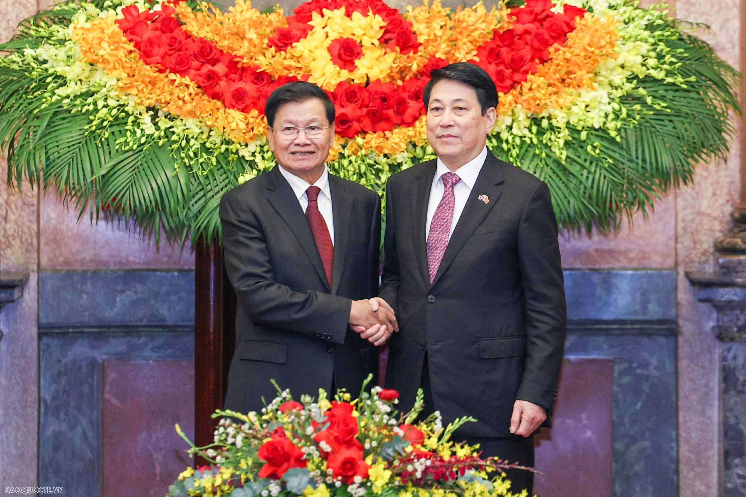 Chủ tịch nước Lương Cường hội kiến Tổng Bí thư, Chủ tịch nước Lào Thongloun Sisoulit
