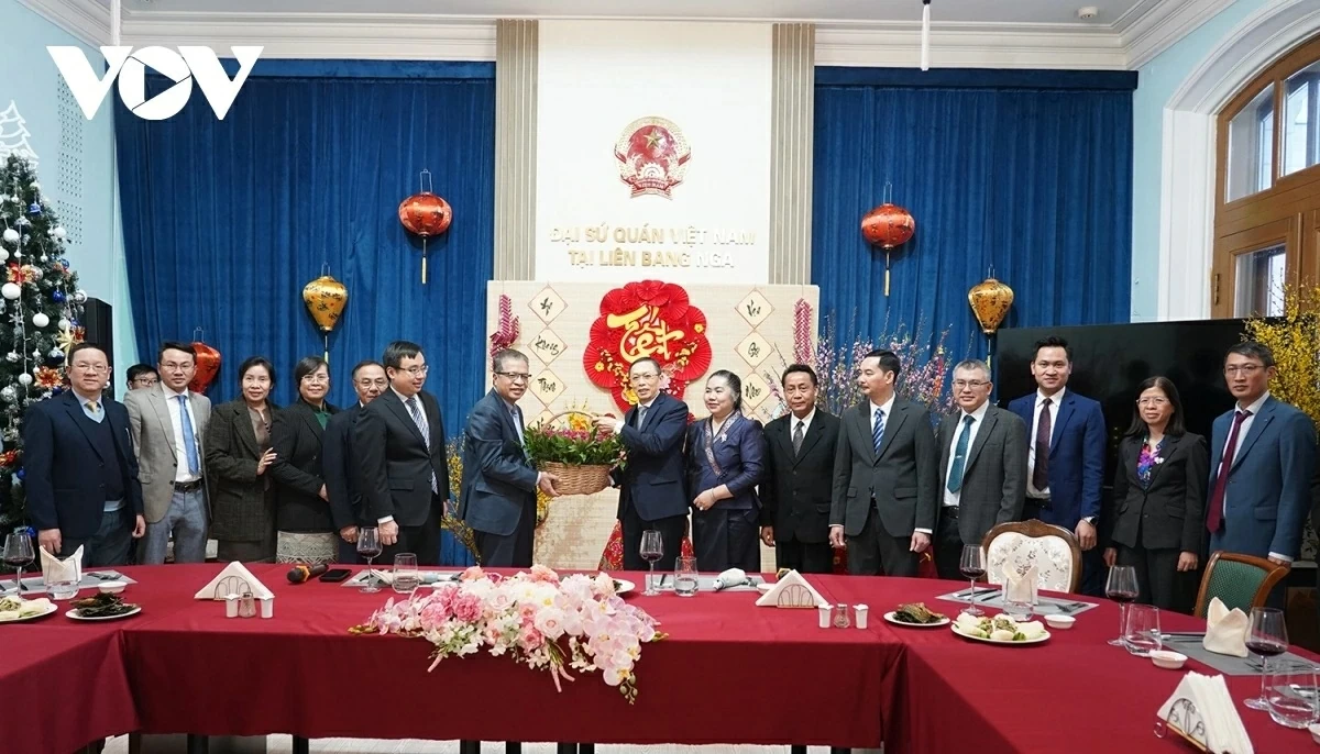 Xuân nghĩa tình anh em Việt-Lào giữa thủ đô Moscow, Nga
