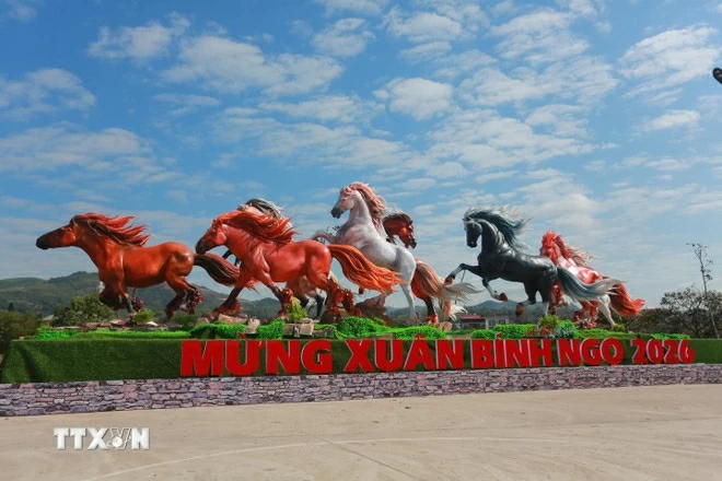 Linh vật ngựa tại Lao Bảo, Quảng Trị. (Nguồn: TTXVN) Linh vật ngựa tại Lao Bảo, Quảng Trị. (Nguồn: TTXVN)