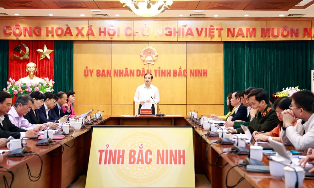 hội nghị kiểm điểm tiến độ công tác bầu cử đại biểu Quốc hội khóa XVI và đại biểu HĐND các cấp, nhiệm kỳ 2026 - 2031. (Nguồn: bacninhtv)