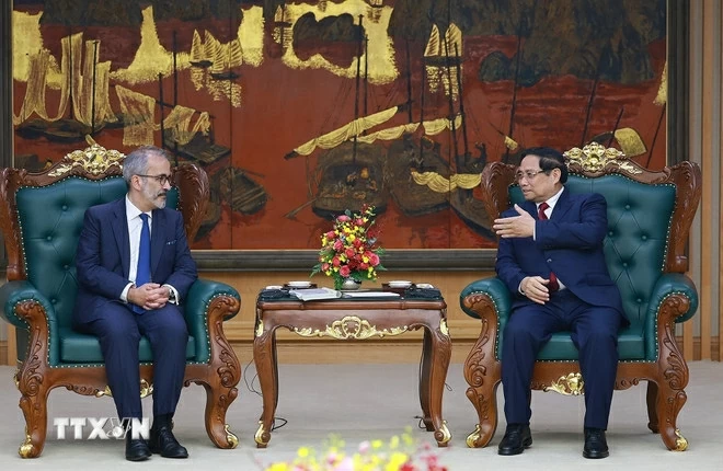 Thủ tướng Chính phủ Phạm Minh Chính tiếp Bộ trưởng Quốc vụ, Bộ trưởng Ngoại giao Bồ Đào Nha Paulo Rangel
