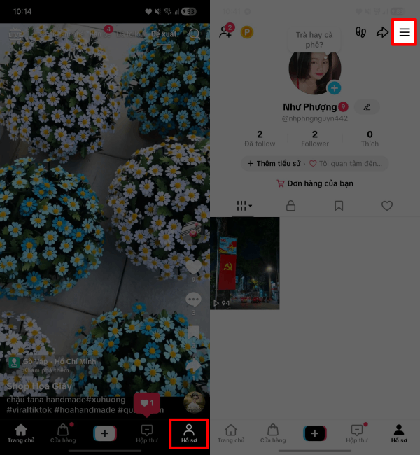 Mở ứng dụng TikTok trên điện thoại.
