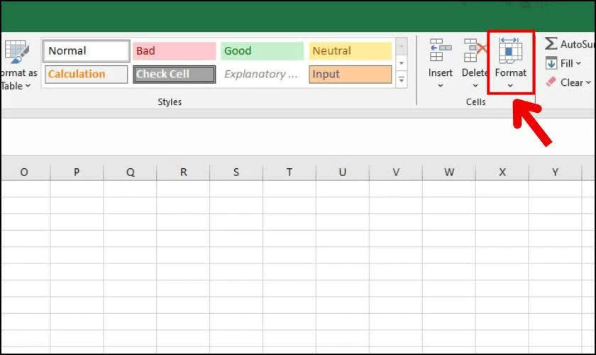 Mở file Excel cần thao tác, sau đó chọn tab Home trên thanh công cụ.