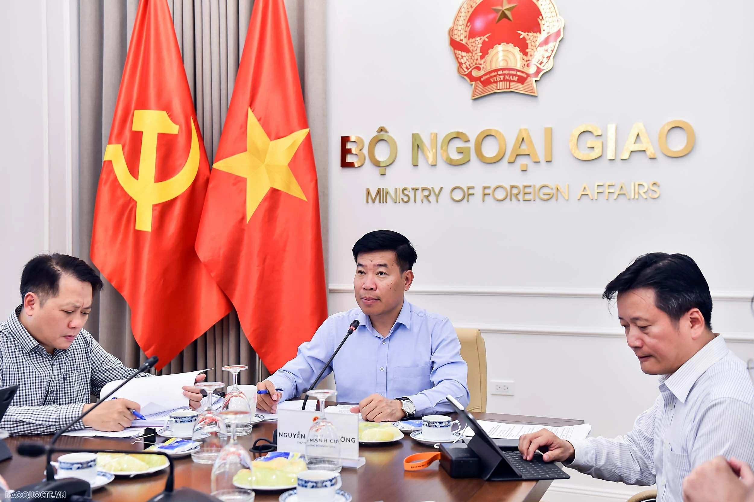 Ủy viên Trung ương Đảng, Thứ trưởng Nguyễn Mạnh Cường chủ trì Tọa đàm triển khai công tác nghiên cứu khoa học của Bộ Ngoại giao