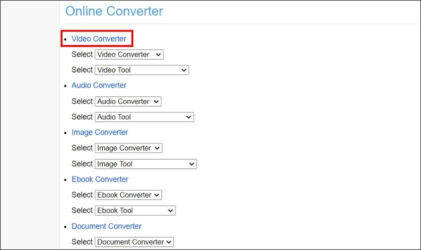 Tại giao diện chính, chọn mục Video Converter. Tại giao diện chính, chọn mục Video Converter.