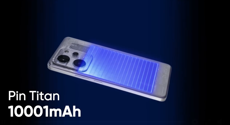 Realme P4 Power nổi bật với viên pin dung lượng lên tới 10.001 mAh.