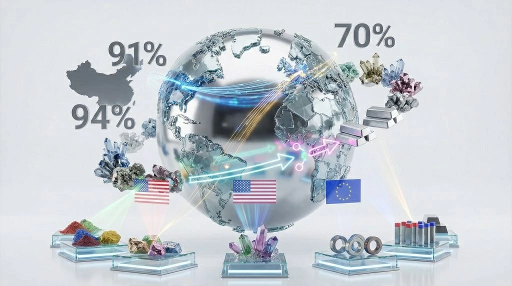 EU và Mỹ thúc đẩy hợp tác chuỗi cung ứng khoáng sản chiến lược nhằm giảm phụ thuộc nguồn cung từ Trung Quốc. (Nguồn: Discovery Alert) EU và Mỹ thúc đẩy hợp tác chuỗi cung ứng khoáng sản chiến lược nhằm giảm phụ thuộc nguồn cung từ Trung Quốc. (Nguồn: Discovery Alert)
