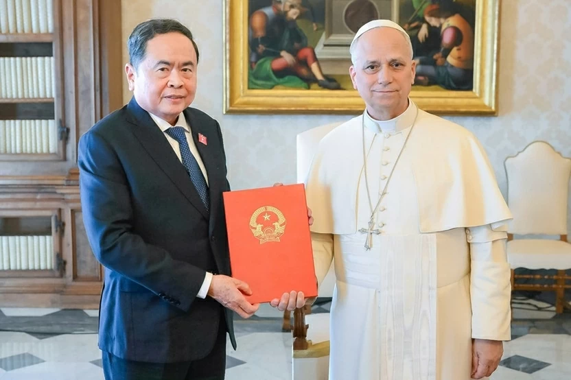 Chủ tịch Quốc hội Trần Thanh Mẫn hội kiến Giáo hoàng Leo XIV